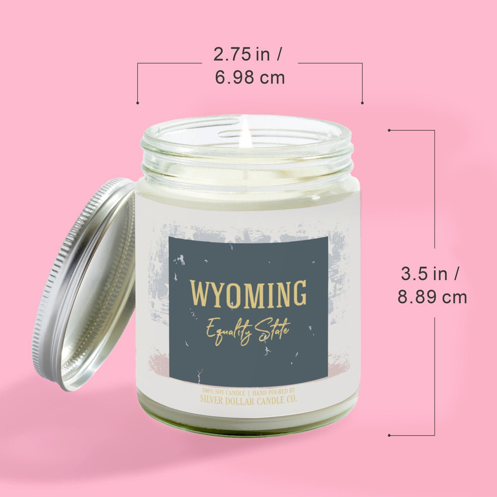 
                  
                    Wyoming State Candle - Missing Home and Nostalgia Candle - 9/16oz 100% All - Natural Handmade Soy Wax Candle - Silver Dollar Candle Co all natural soy candle
                  
                