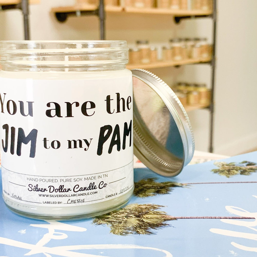 
                  
                    You Are The Jim to my Pam Candle - Funny Love Candle - 9/16oz 100% All - Natural Handmade Soy Wax Candle - Silver Dollar Candle Co all natural soy candle
                  
                