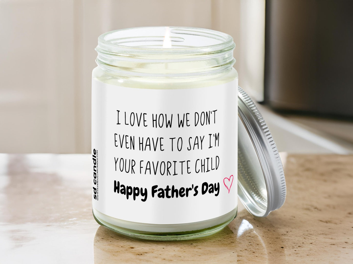 Your Favorite Child Father's Day Candle | Sarcastic Scents Candle - Silver Dollar Candle Co all natural soy candle