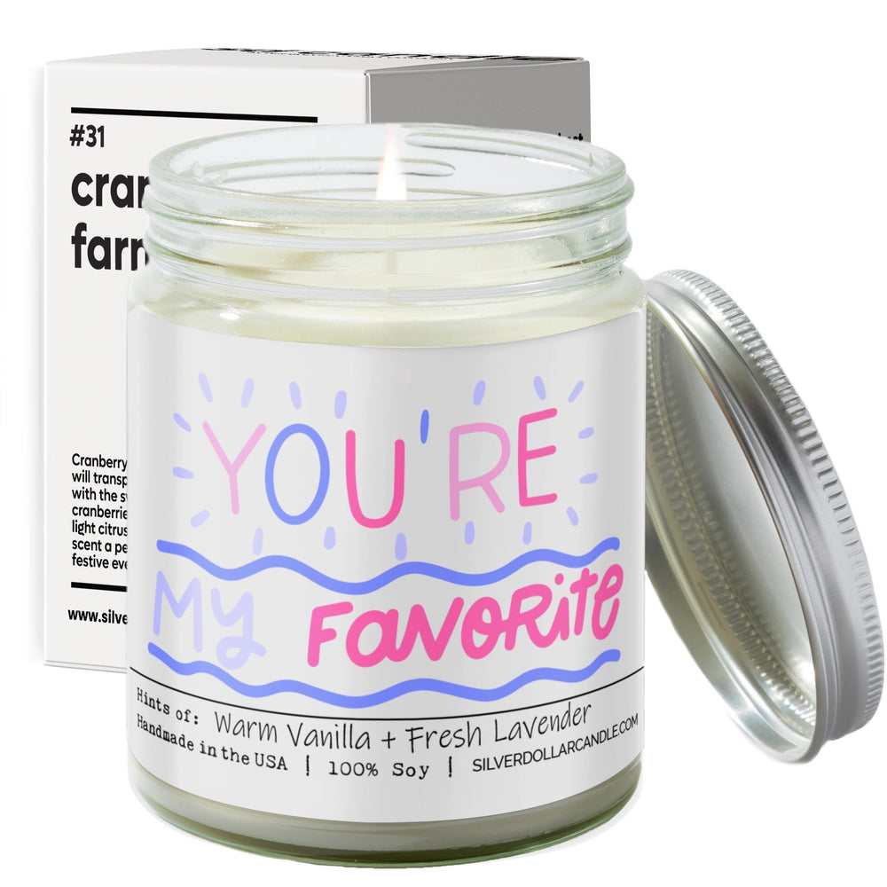 
                  
                    You’re My Favorite Candle - Love/Anniversary/Valentine's Day Candle - Love Candle Lavender & Vanilla Scented Candle, 9oz Hand - Poured Soy Wax, Cozy & Calming Aroma, Eco - Friendly Glass Jar - Silver Dollar Candle Co all natural soy candle
                  
                