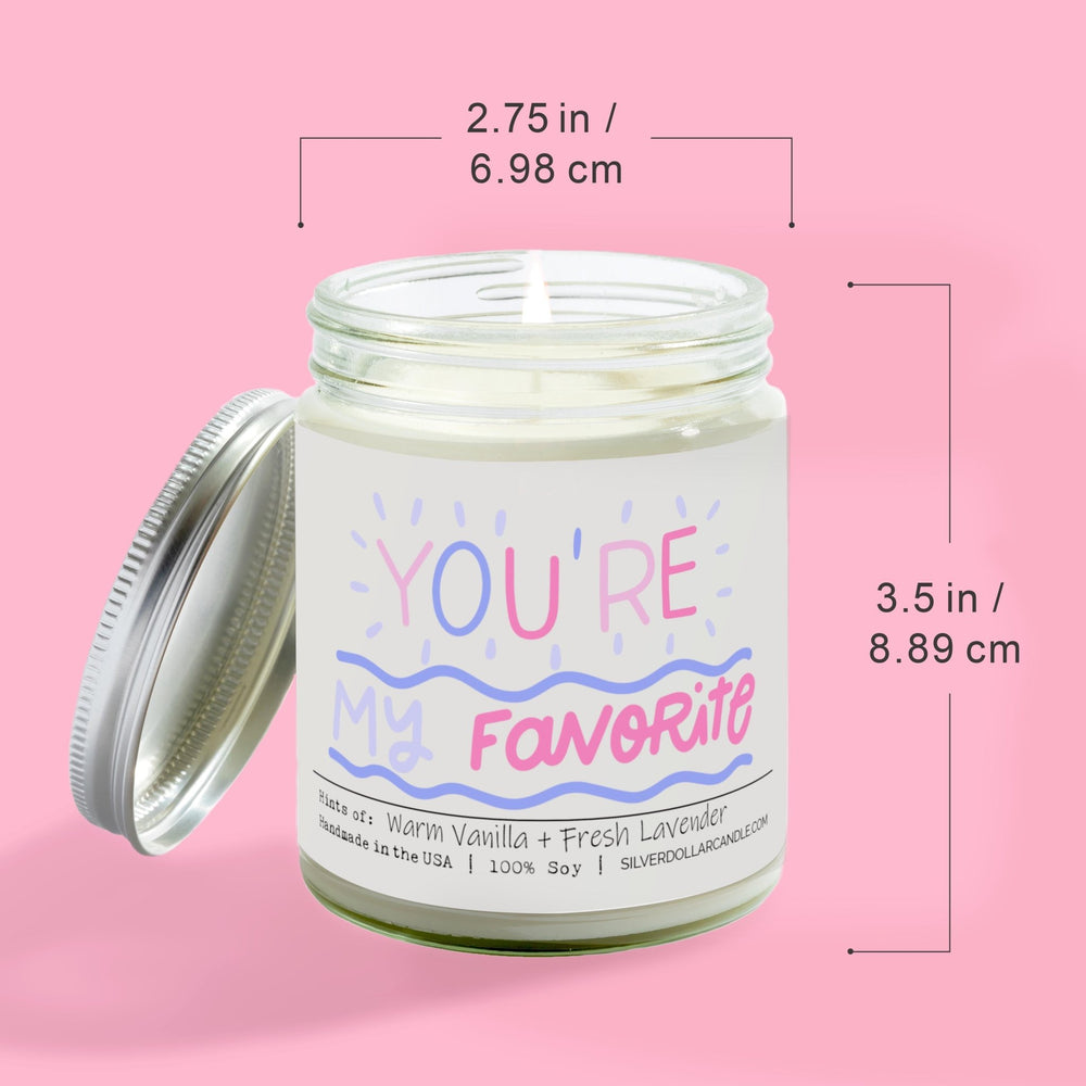 
                  
                    You’re My Favorite Candle - Love/Anniversary/Valentine's Day Candle - Love Candle Lavender & Vanilla Scented Candle, 9oz Hand - Poured Soy Wax, Cozy & Calming Aroma, Eco - Friendly Glass Jar - Silver Dollar Candle Co all natural soy candle
                  
                