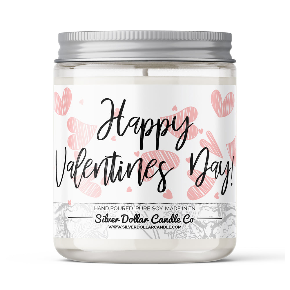 Happy Valentines Day Candle - Happy Valentine's Day Scented Candle - Love/Anniversary/Valentine's Day Candle - 9/16oz 100% All-Natural Handmade Soy Wax Candle