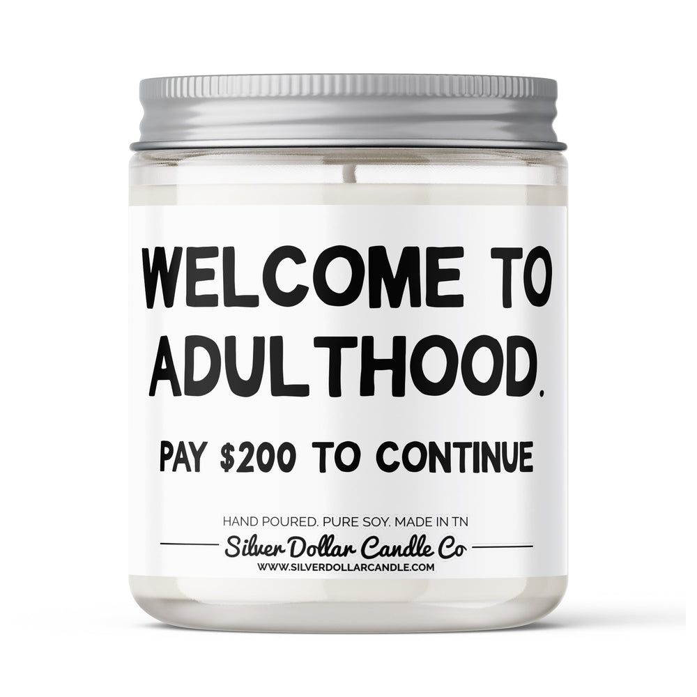 Welcome To Adulthood Candle - 18th Birthday