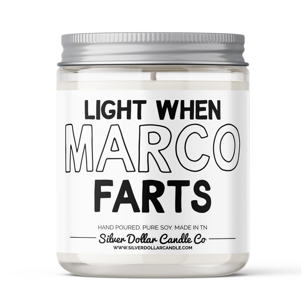 Personalized Light When Name Farts Soy Candle Funny 16.5 Oz. Large