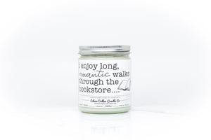 'I Enjoy Long Walks Through The Bookstore' Book Candle - 9/16oz 100% All-Natural Handmade Soy Wax Candle