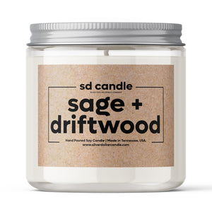 #57 | Sage + Driftwood Scented Soy Candle - Eco-Friendly, Long-Lasting Fragrance for Home and Gifts