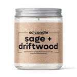 #57 | Sage + Driftwood Scented All Natural Soy Wax Candle - Eco-Friendly, Long-Lasting Fragrance for Home and Gifts